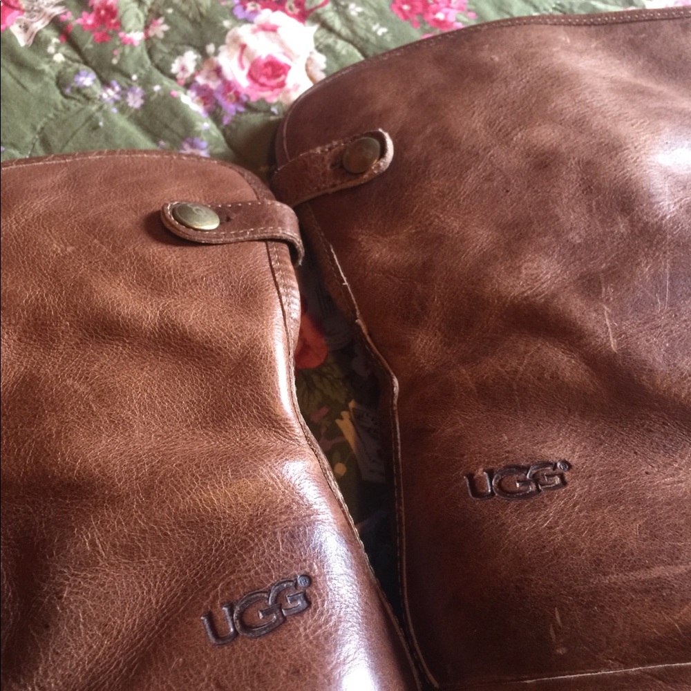 UGG LYNNEA SHEEPSKIN BROWN LEATHER CLOG BOOTS8